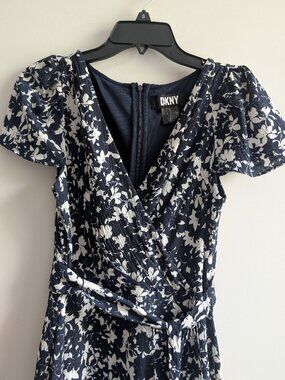 Navy Floral Midi Dress